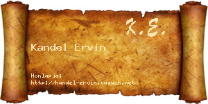 Kandel Ervin névjegykártya